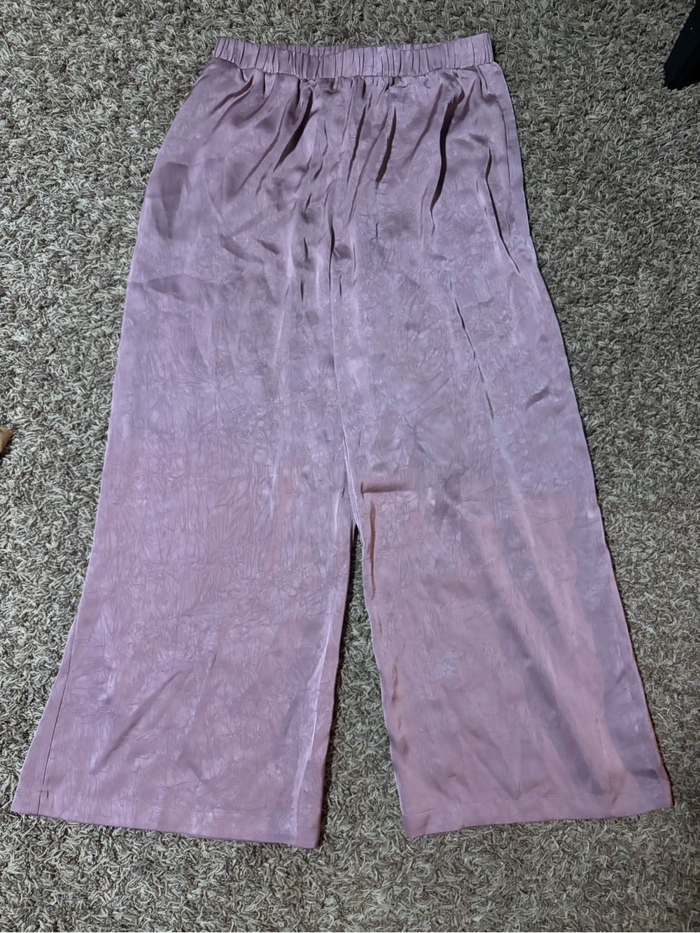 NWT Mystree Women’s Wide Leg Pull On Pants Purple Pockets Size Large